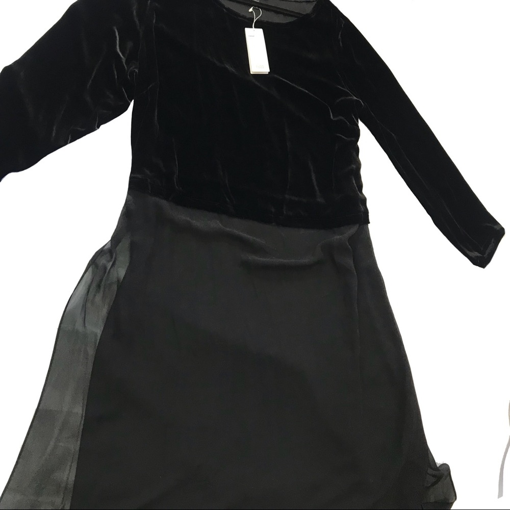 Eileen Fisher Velvet Top, Chiffon Bottom Dress